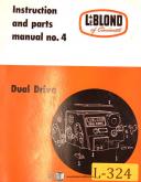 Leblond-LeBlond No. 4, Dual Drive Lathe, Operations & Maintenance Manual 1956-#4-No. 4-01